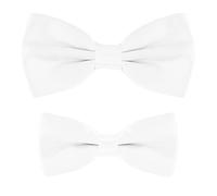 MASADA set papillon abbinati padre-figlio, già annodati e regolabili - Bianco
