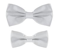 MASADA set papillon abbinati padre-figlio, già annodati e regolabili - Grigio Chiaro