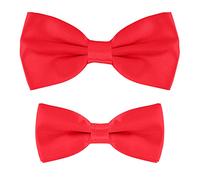 MASADA set papillon abbinati padre-figlio, già annodati e regolabili - Rosso