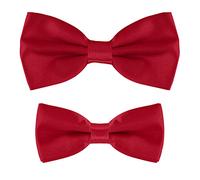 MASADA set papillon abbinati padre-figlio, già annodati e regolabili - Rosso Scuro