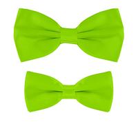 MASADA set papillon abbinati padre-figlio, già annodati e regolabili - Verde Neon