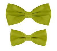 MASADA set papillon abbinati padre-figlio, già annodati e regolabili - Verde Pistacchio