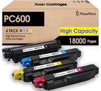 MasaiMara Cartuccia toner ad alta capacità PC600 408310 408311 408312 408313 per stampante Ricoh PC600 P C600 (18.000 pagine per nero, 12.000 pagine per colore, confezione da 4)