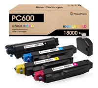 MasaiMara Cartuccia toner ad alta capacità PC600 408310 408311 408312 408313 per stampante Ricoh PC600 P C600 (18.000 pagine per nero, 12.000 pagine per colore, confezione da 4)