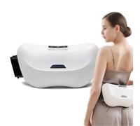 Masajeador abdominal, masajeador eléctrico de estómago - 3 intensidades ajustables, masaje hacia adelante/atrás y calor constante para un alivio gastrointestinal profundo,White