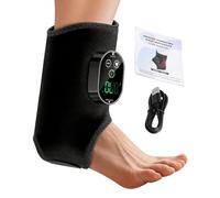 Masajeador De Tobillo Y Pie Inalámbrico - 6 Niveles Temperatura Ajustable | 3 Modos De Vibración, Calentador Portátil Recargable Para Hombres, Mujeres Y Mayores Contra Fatiga En Casa