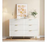 MASAJIA Cassettiera con 6 cassetti, cassettiera per camera da letto bianca, armadio a 6 cassetti, moderno, credenza mobile per soggiorno, camera da letto, sala da pranzo, 100 x 34 x 73 cm (bianca-A)