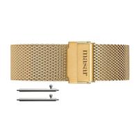 masar 18mm Gold Premium Mesh Ø 0.6mm - Universal, Sgancio rapido, Bracciale, Cinturino in Maglia Milanese, Mesh Watch Band, Metallo Milano Acciaio Inossidabile Oro
