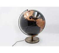Mascagni 20ZO1150 Globo Terrestre Decorativo Luminoso Nero-Mappemonde-Illuminazione a LED-Base in Metallo Finitura Rame-Diametro 30 cm, ramato