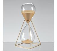 MASCAGNI CASA Clessidra 30 Min Vetro Supporto Metallo 28cm Beige