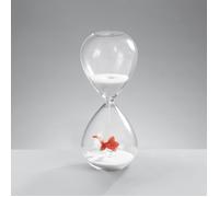 MASCAGNI CASA Clessidra con Pesce Rosso 20cm in Vetro