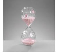 MASCAGNI CASA Clessidra con Uccellini 20cm 30 Minuti Rosa Vetro