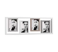 Mascagni Casa Cornice portafoto Multi da Appendere in Legno 4 f, 13X18, orientabile orizzontalmente e verticalmente, Dimensioni Esterne 98x21 cm