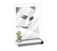 Mascagni CASA Portafoto Cornice con Cactus in Vetro 13x18cm Acrilico