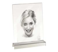 MASCAGNI CASA Portafoto Cornice in Acrilico con Base in Alluminio Argento 13x18c