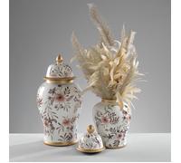 MASCAGNI CASA Potiche Vaso Barattolo in Ceramica Piccola 35,5cm con Fiori