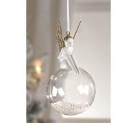 Mascagni CASA - Sfera Decorazione Natalizia con Angelo 6 cm Addobbo Albero di Natale Vetro