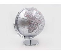 Mascagni Globo terrestre Luminoso Verticale girevole-Colore Argento-Retroilluminazione LED-Mappemonde Diametro 30 cm, taglia unica