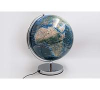 Mascagni - Mappamondo con Città Luminose, Presa USB e di Rete, Diametro 30 cm, Colore: Blu