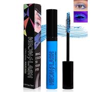 Mascara al neon con glitter UV, volume e lunghezza, 1 pezzo, blu, impermeabile, volumizzante, non grume, a lunga durata, per feste di Halloween, spettacoli sul palcoscenico, accessori per il trucco 05