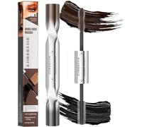 Mascara bicolore nero e marrone, mascara waterproof con fibre, mascara 3D per ciglia più lunghe all'istante, formula a lunga tenuta e a prova di sbavature per ciglia sollevate