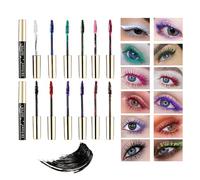 Mascara Colorato, 12 Colori Mascara Colorati per Ciglia, Mascaras Verde Blu Viola Impermeabile Lunga Durata a Prova di Sbavature, per Ciglia in Fibra 3D Voluminoso Trucco Ciglia