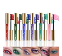 Mascara Colorato, 6 Colori Mascara Colorati per Ciglia, Mascaras Verde Blu Viola Impermeabile Lunga Durata a Prova di Sbavature, per Ciglia in Fibra 3D Voluminoso Trucco Ciglia
