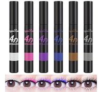 Mascara Colorato, 6 Colori Mascara Colorati per Ciglia, Mascaras Verde Blu Viola Impermeabile Lunga Durata a Prova di Sbavature, per Ciglia in Fibra 3D Voluminoso Trucco Ciglia