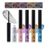 Mascara colorato, set di 5 mascara Pearly Glitter Glitter Brillanti Eyelashes Voluminous Eye Lashes Charming Waterproof and Smudgeproof Longlasting Halloween Christmas Eyes Look Makeup