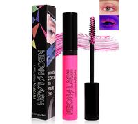Mascara con glitter UV, volume e lunghezza, 1 pezzo, rosa, impermeabile, impermeabile, volumizzante, non grume, a lunga durata, per feste di Halloween, spettacoli sul palcoscenico, accessori per il