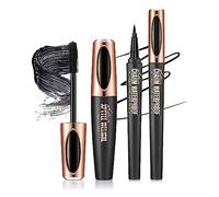 Mascara e Eyeliner, MKNZOME Nero Mascara Volume Eyeliner Liquido Waterproof Volumizzante e Allungante Lunga Durata Set Trucchi per Halloween, Natale, Compleanno festa