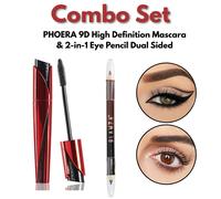 Mascara Fibre 9D PHOERA E 2 Matite Eyeliner Colorate A Lunga Durata Waterproof