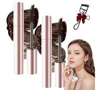 Mascara Gloryoom, Yamloveme, Impermeabile E Senza Sbavature - Mascara Allungante E Incurvante A Lunga Tenuta, Waterproof E Anti-sudore, A Lunga Tenuta, Senza Sbavature (Marrone/2 pezzi)