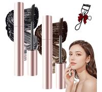 Mascara Gloryoom, Yamloveme, Impermeabile E Senza Sbavature - Mascara Allungante E Incurvante A Lunga Tenuta, Waterproof E Anti-sudore, A Lunga Tenuta, Senza Sbavature (Nero+Marrone)