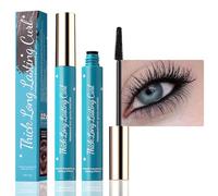 Mascara impermeabile Deep Black Mascara per volume e definizione, resistente alle sbavature e non grumoso, mascara con fibra di seta, texture liscia, pennello fine 2 pezzi