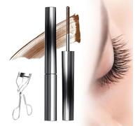Mascara in bacchetta di ferro, mascara per ciglia a curling 3D, guarnizione in metallo extra slim lavabile impermeabile, allungamento, spesso, falso effetto ciglia, a lungo duratura (Brown)