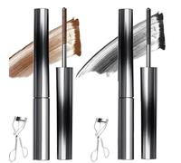 Mascara in bacchetta di ferro, mascara per ciglia a curling 3D, guarnizione in metallo extra slim lavabile impermeabile, allungamento, spesso, falso effetto ciglia, a lungo duratura (2PCS)