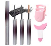 Mascara in metallo, 5 pezzi, mascara Iron Eye, non si aggrovigliano e non puliscono, liscio e volumizzante, effetto trucco duraturo e naturale (marrone, nero)