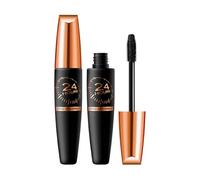 Mascara in metallo impermeabile, colore nero, extra sottile, super curling voluming, spazzola per ciglia in metallo senza setole, mascara 4D in fibra di seta (nero)
