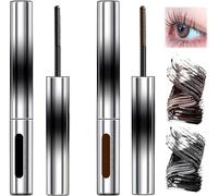 Mascara in metallo, mascara senza setole, mascara in fibra che combina extension ispessite e di lunga durata con mascara super spesso e lungo senza sbavature (misto 2 pezzi)