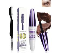 Mascara Marrone in fibra di Seta 5D, Mascara Spesso Volumizzante E Allungante, Effetto Ciglia Finte, Mascara Colorato Waterproof Lunga Durata Con Pennello Per Ciglia,Creando Un Glamour Trucco Occhi-02