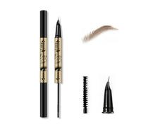 Mascara Multifunzione con Matita Sopracciglia & Eyeliner, Spazzolina Nera per Ciglia Inferiori, Penna Sopracciglia 3 Colori a Punta Ultra-Fine, Impermeabile & Effetto Prolungato (Marrone chiaro)