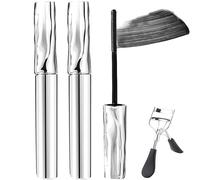 Mascara Ultimate Iron Wand, effetto extension ciglia, ferro arricciante 3D waterproof a lunga durata, anti-sfaldamento, primer per mascara in tubo d'acciaio (2 Pezzo)