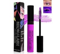Mascara UV neon glitterato, volume e lunghezza, 1 pezzo, viola, impermeabile, ciglia volumizzanti, non grumoso, a lunga durata, a prova di sbavature, per feste di San Valentino, spettacoli, festival
