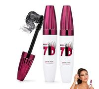 Mascara Volume 7D Waterproof,Nero, Allungante E Infoltente Per Ciglia Morbide E Piene,Lunga Tenuta, Effetto Curvatura Naturale(2pcs)