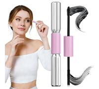 Mascara Volumizzante e Allungante Double Effect 2 in 1 Mascara Waterproof Nero con Fibre Allunganti Naturali Effetto Volumizzante e Allungante a Tenuta Estrema Dona Ciglia Intense e Definite