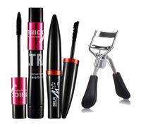 Mascara Volumizzante, Silk Fiber Eyelash Mascara Waterproof, Piegaciglia, Sguardo più Ampio, Volume e Lunghezza Senza Grumi, False Lash Effect Effetto Ciglia Finte