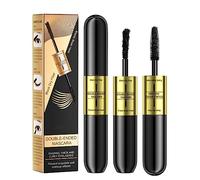 Mascara Waterproof, 2 in 1 Mascara, Per Ciglia Effetto Laminazione, Incurva e Solleva, Lunga Tenuta 24h Mascara Volumizzante e Allungante, Nero