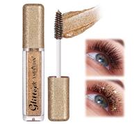 Mascara Waterproof Scintillante Glitter Diamante Colorato Madreperla - Lunga Lasting Not Blooming per Natale Compleanno, Oro