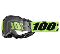 Maschera 100 accuri 2 enduro mtb giallo neon lenti trasparenti